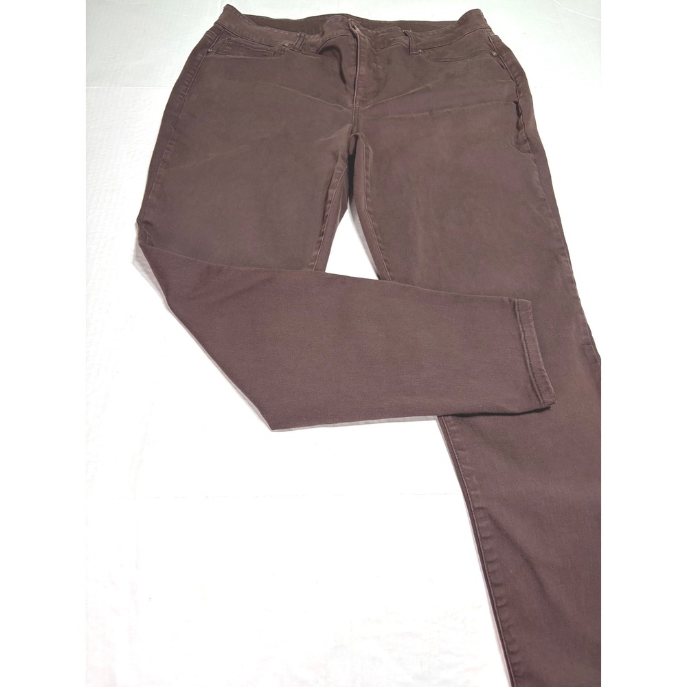 Maurices Womens XL-R Brown Skinny Stretch Pants Five Pocket Casual Trousers
